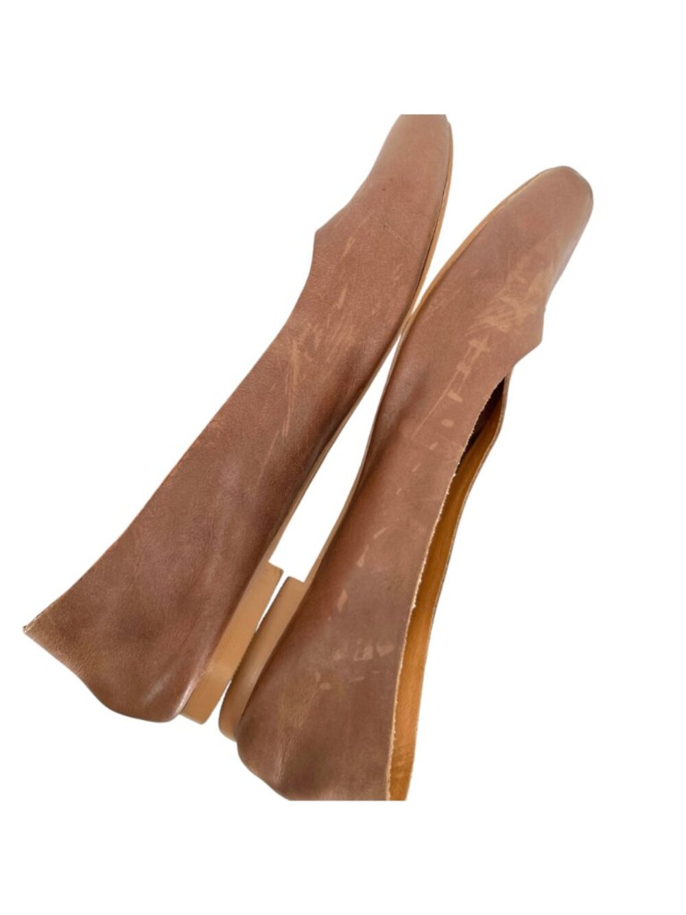 Korks Padilla Leather Comfort Flats Square Toe Slip On Tan Brown Boho Size 7.5 - Picture 4 of 12